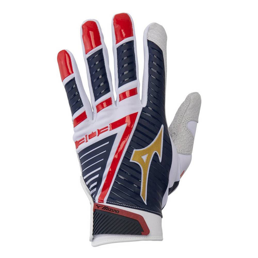 Panske Rukavice Mizuno B-130 Adult Baseball Batting Pruhované Vypredaj HYMN70914